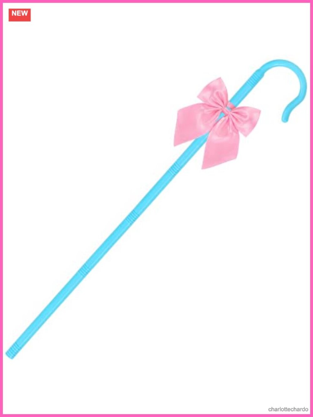 52 Inch Shepherd Staff and Bow Tie Hook Cane Set for Women Halloween Party